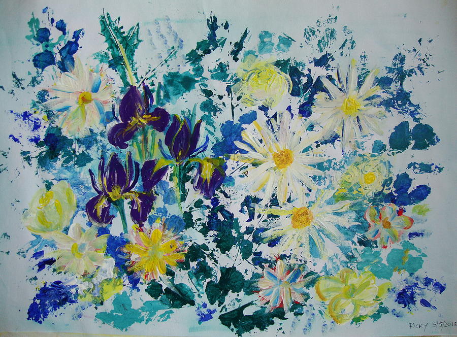 Flower Painting - Iris Bouquet by Veronica Rickard