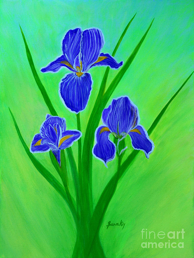 Iris Flowers. Inspirations Collection. Painting by Oksana Semenchenko