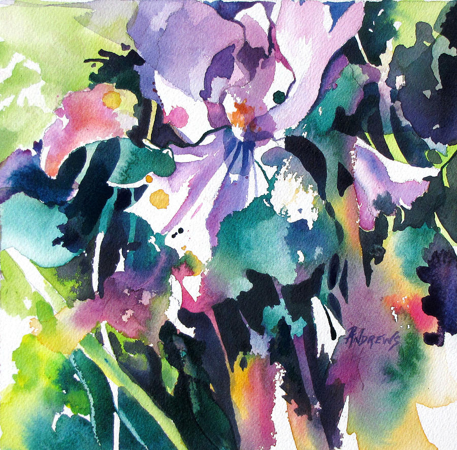 Iris Focus Painting by Rae Andrews