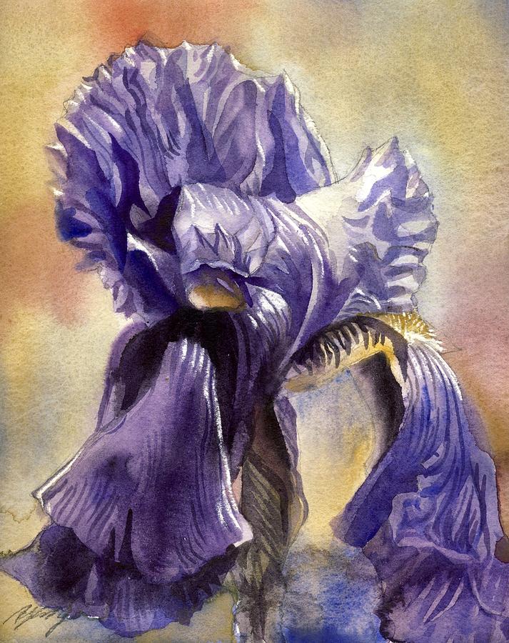 Iris In Blue Painting by Alfred Ng