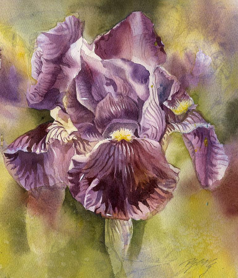 Iris In Purple Painting by Alfred Ng