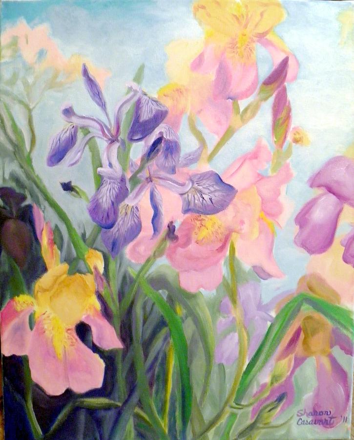 Iris Medley Painting by Sharon Casavant