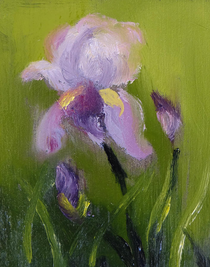 Iris Miniature Painting by Carol Berning