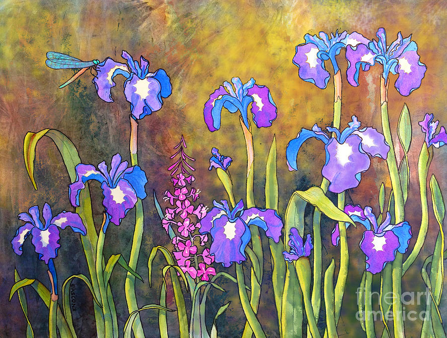 Flower Painting - Iris Pollinator by Teresa Ascone