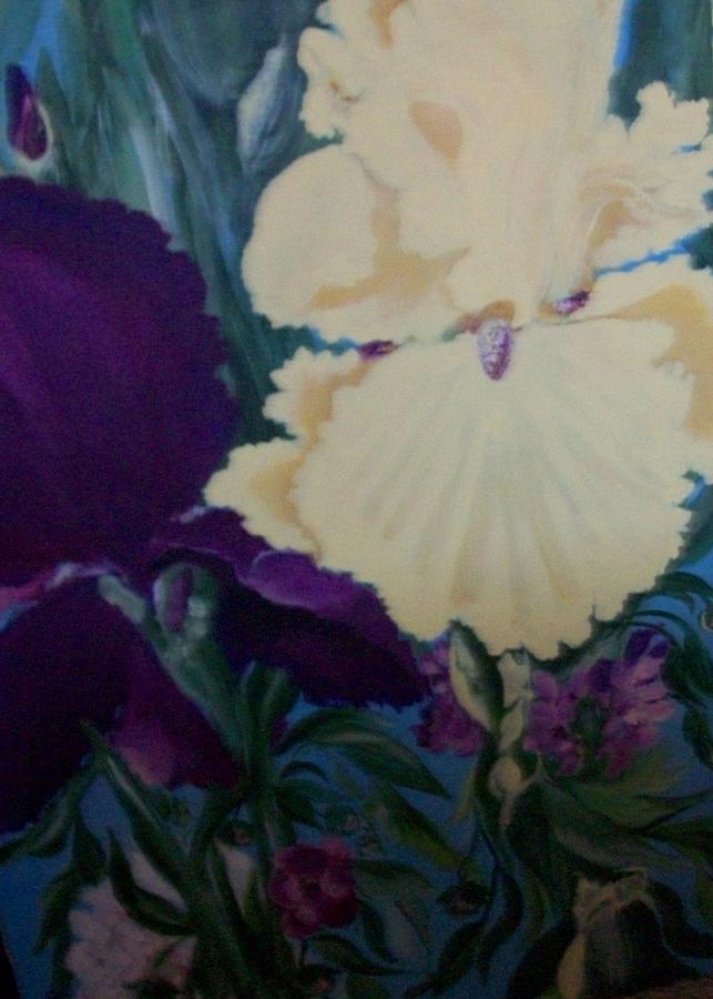 Floral Painting - Iris purple yellow by Mary h spencer hollis Driskell