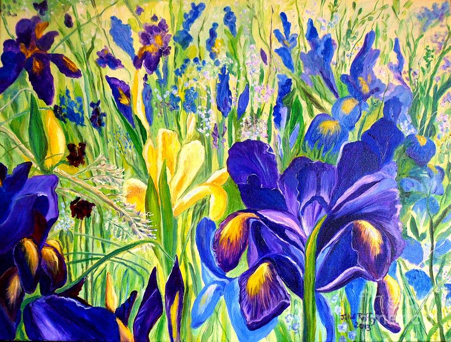 Iris Spring Painting by Julie Brugh Riffey