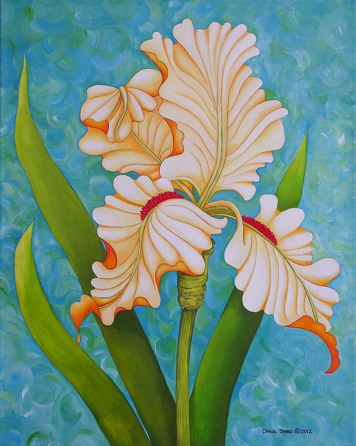 Iris the Beauty of One Painting by Carol Sabo