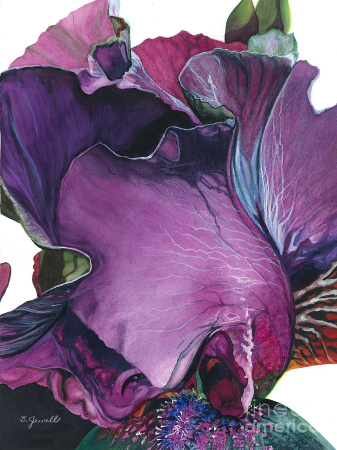 Iris Painting - Iris- Unfolding Drama by Barbara Jewell