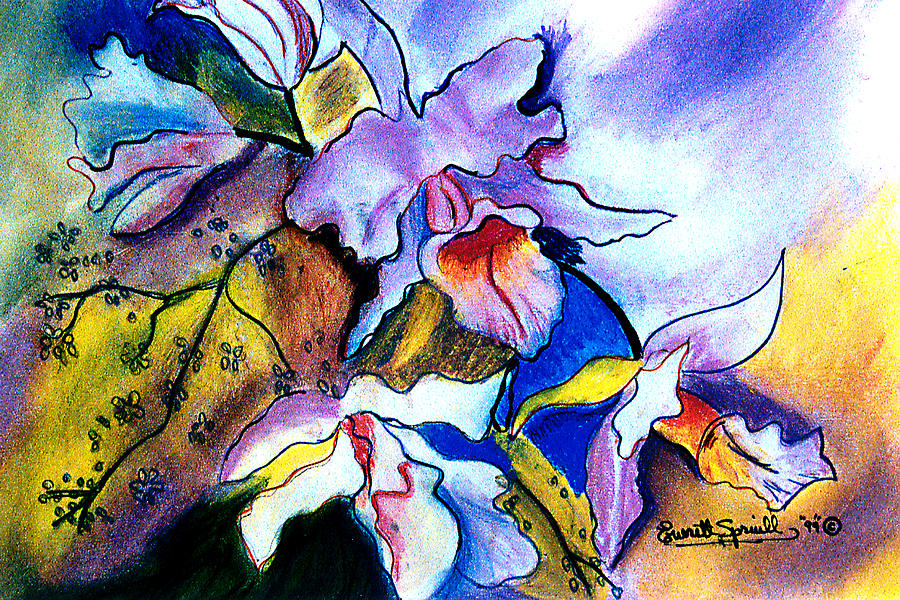 Irises Painting by Everett Spruill