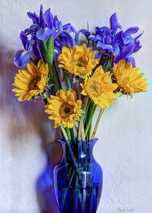 Irises And Sunflowers Photograph by Heidi Smith