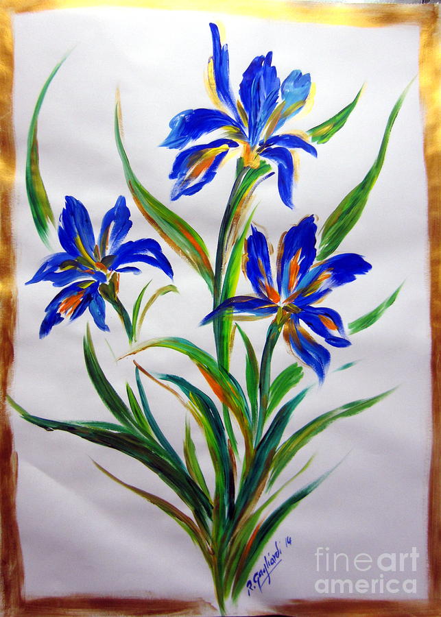 Irises bunch Painting by Roberto Gagliardi
