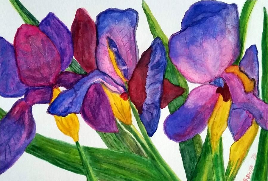 Irises Painting by Gerry Smith