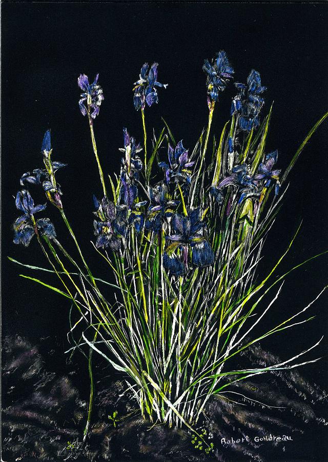 Irises Painting by Robert Goudreau