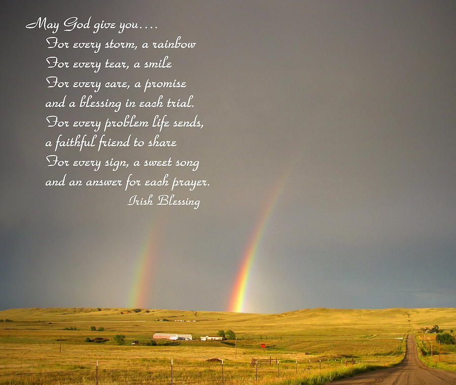 Irish Blessing Double Rainbow 07 11 14 Photograph by Joyce Dickens