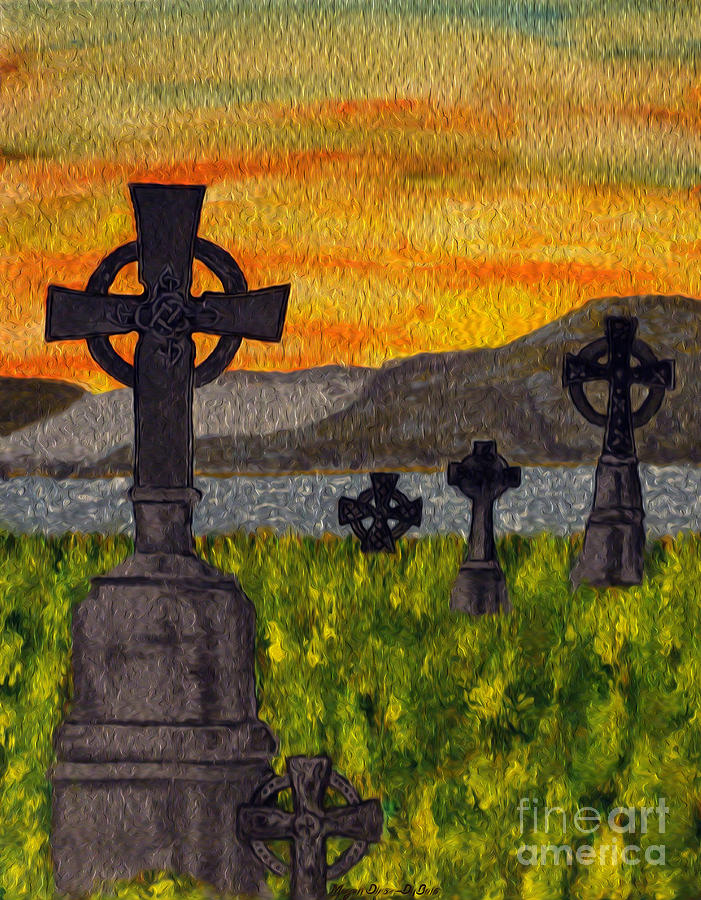 Irish Cemetery-painting Painting by Megan Dirsa-DuBois