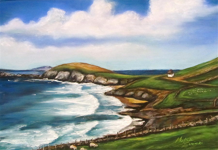 Dingle Peninsula Irish Coastline Painting by Melinda Saminski