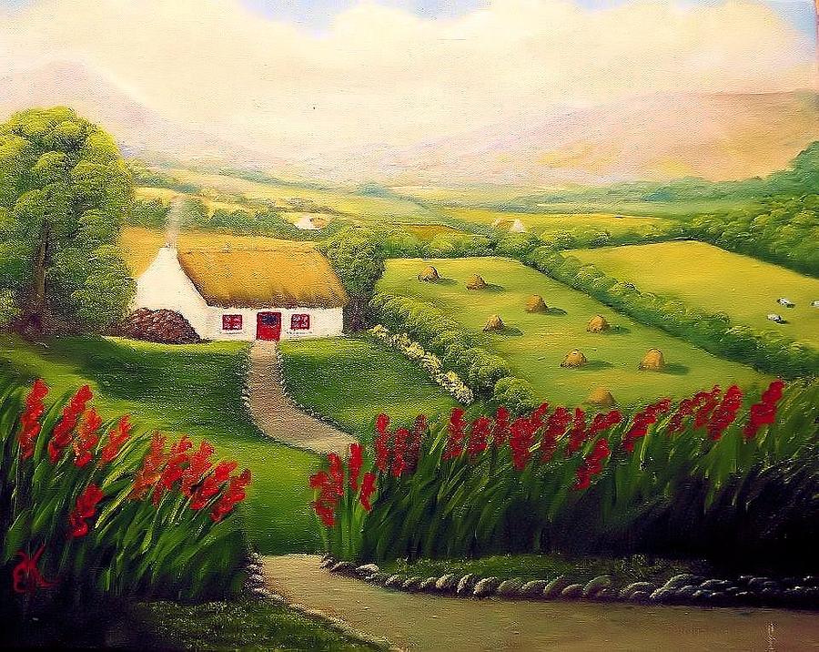 Irish Cottage Painting by Fineartist Ellen