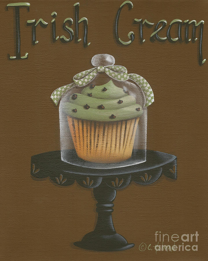 Irish Cream Cupcake Painting by Catherine Holman