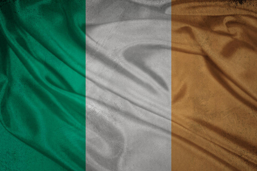 Irish flag waving on canvas Digital Art by Eti Reid