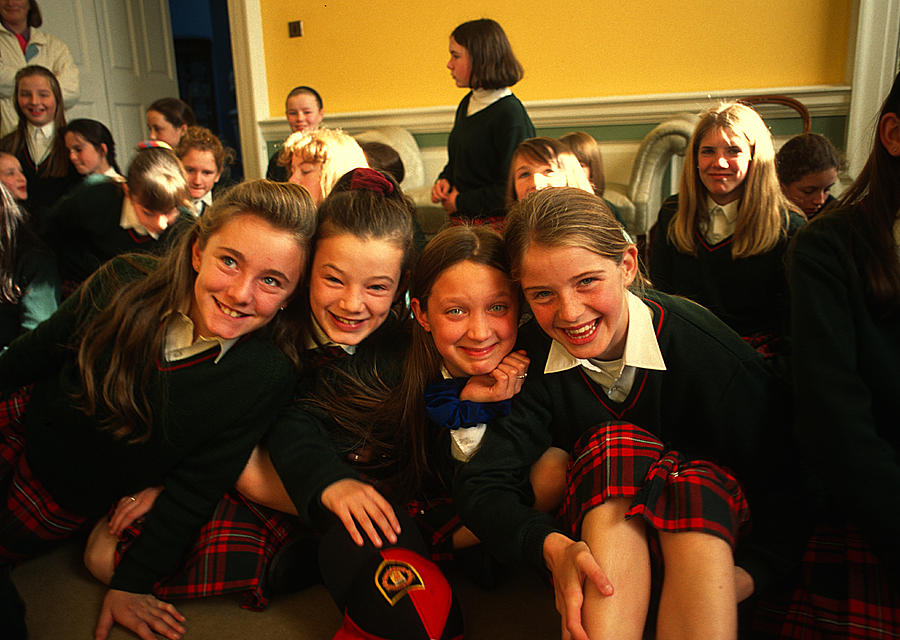 Irish School Girls In Dublin Photograph by Carl Purcell