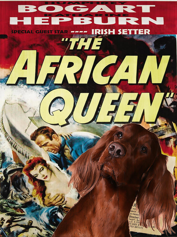 Irish Setter Art Canvas Print - The African Queen Movie Poster Painting by Sandra Sij