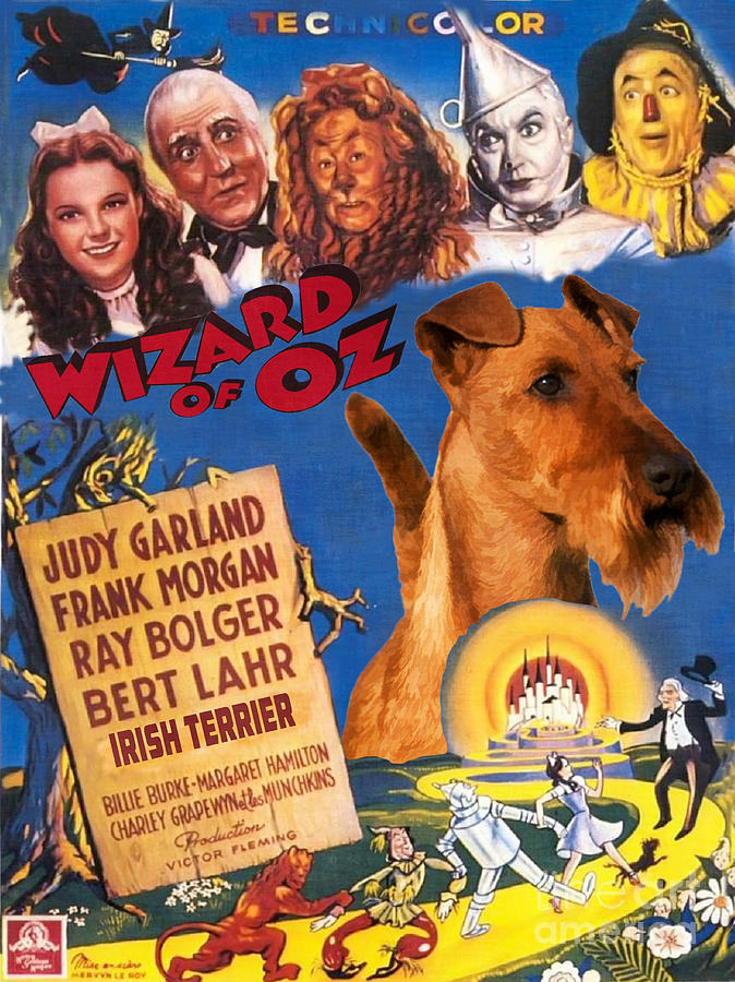 Irish Terrier Art Canvas Print - The Wizard of Oz Movie Poster Painting by Sandra Sij