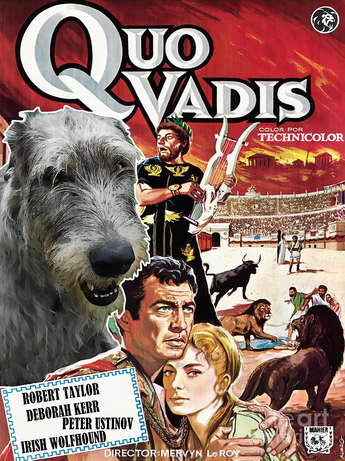 Irish Wolfhound Art - Quo Vadis Movie Poster Painting by Sandra Sij