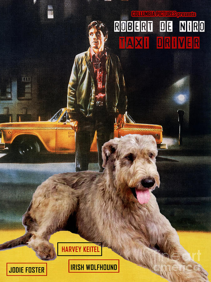 Irish Wolfhound Art Canvas Print - Taxi Driver Movie Poster Painting by Sandra Sij