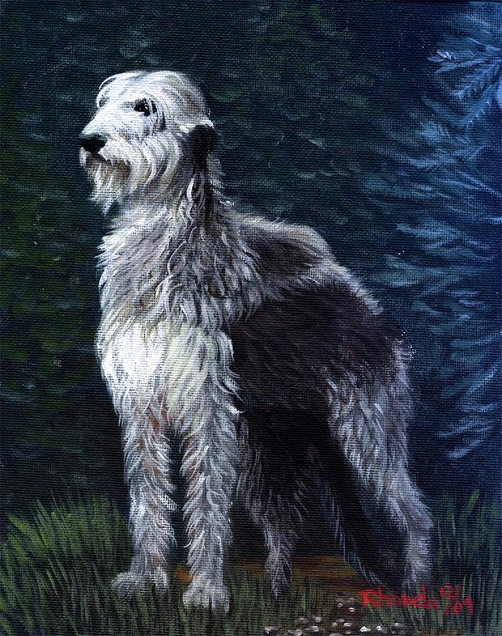 Irish Wolfhound Dog Portrait Painting by Olde Time Mercantile | Fine ...