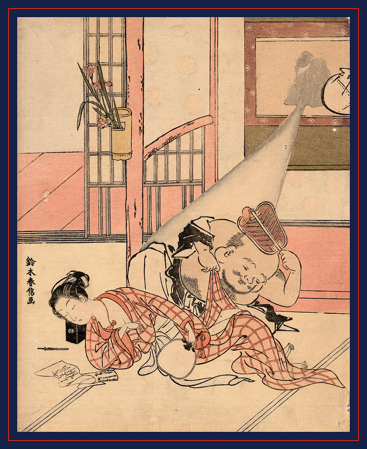 1767 Drawing - Iro Gonomi No Nuke Daikoku by Harunobu, Suzuki (1725-70), Japanese