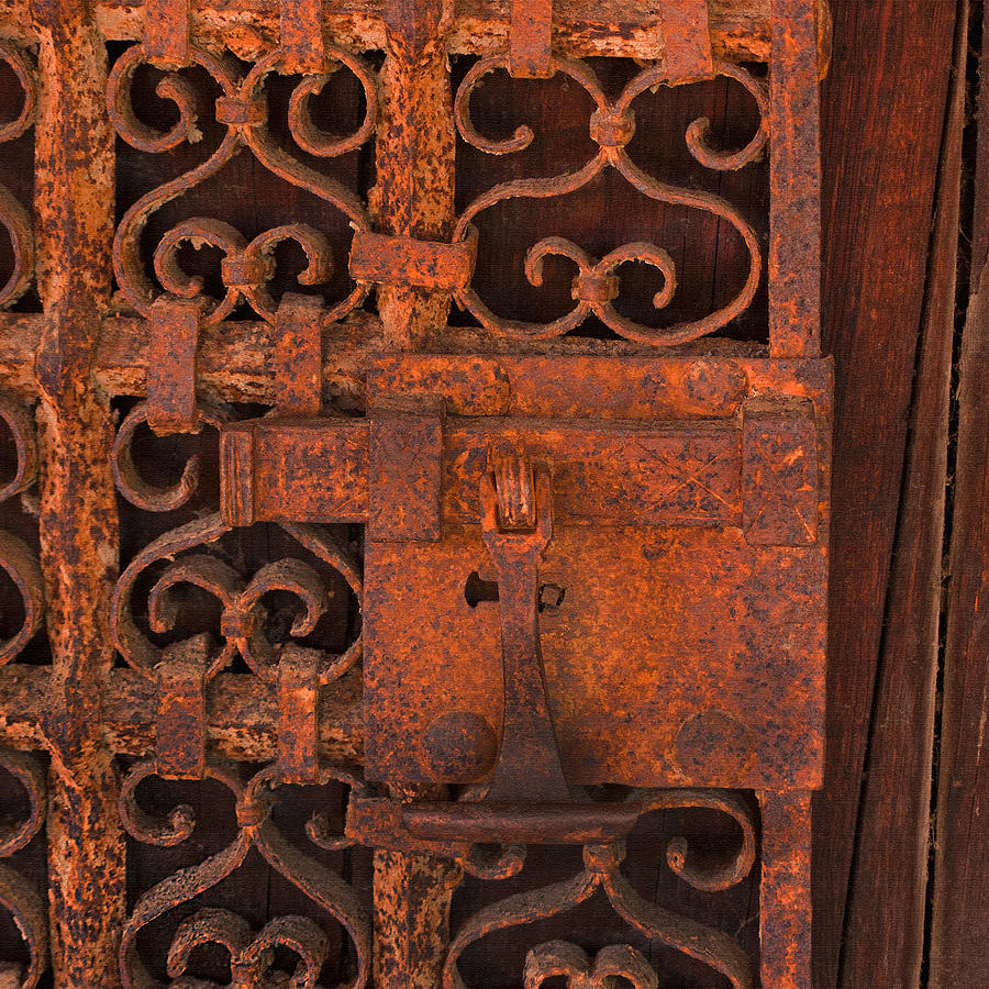 Vintage Photograph - Iron Door by Art Block Collections