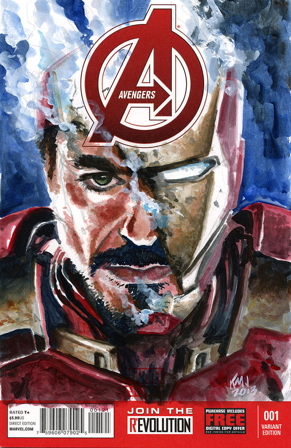 Avengers Painting - Iron Man by Ken Meyer jr