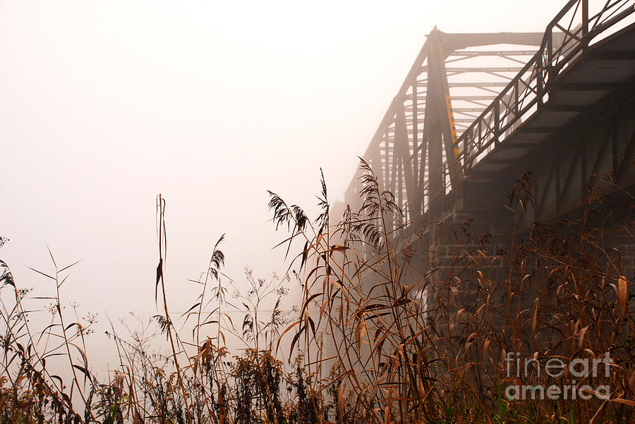 Architecture Photograph - Iron Railroad Bridge In The Mist by Karin Stein