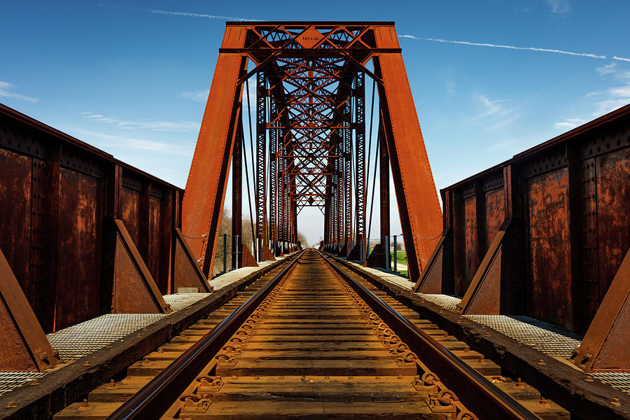 Iron Railroad Bridge Over Water, Texas Photograph by Panoramic Images ...