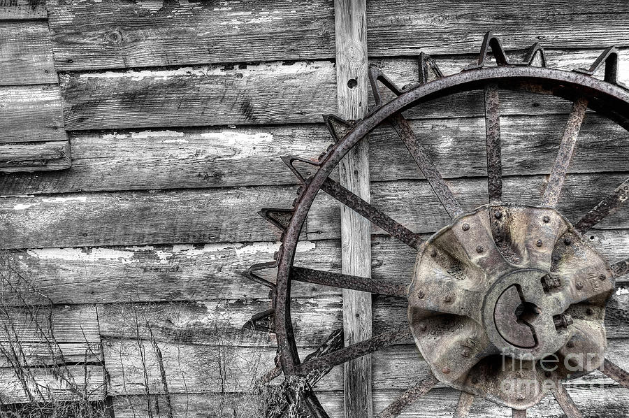 Iron Tractor Wheel Photograph by Scott Hansen