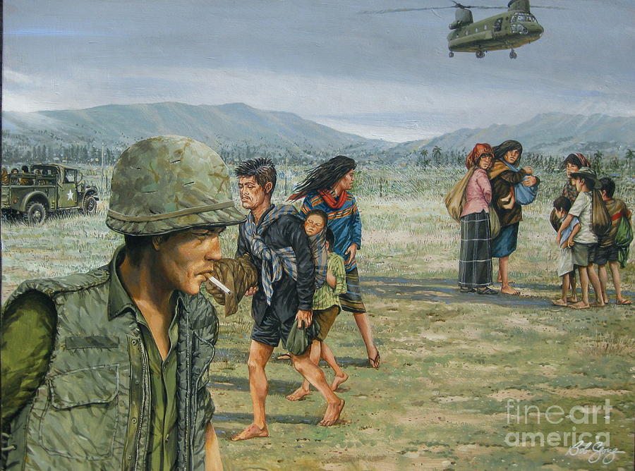 Iron Triangle Refugees 1965 Painting by Bob  George