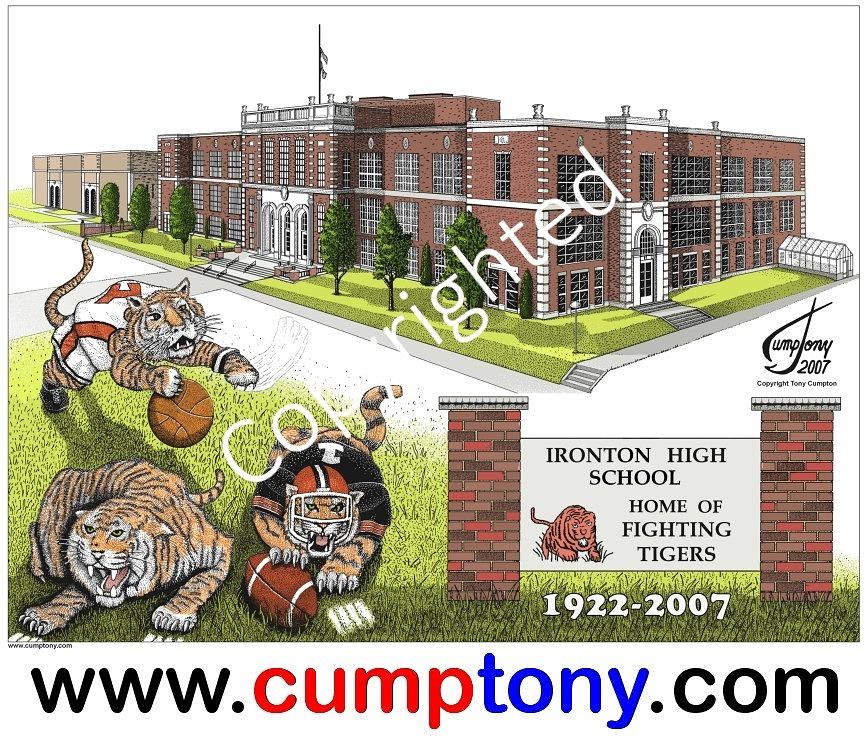 Ironton High School Oh Drawing by Tony Cumpton - Pixels