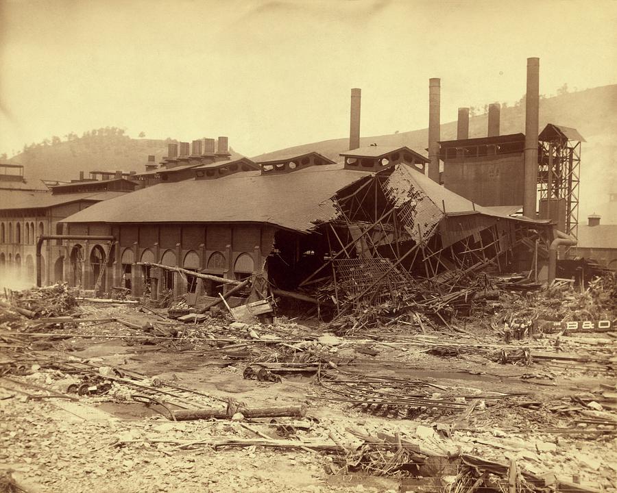 Ironworks Damaged By Johnstown Flood Photograph by Library Of Congress/science Photo Library