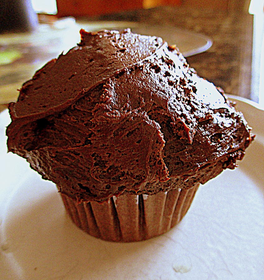 Cake Photograph - Irresistible Chocolate Cupcake by Kay Novy