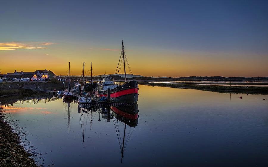 Sunset Photograph - Irvine Harbour Scotland at Dusk by Tylie Duff Photo Art