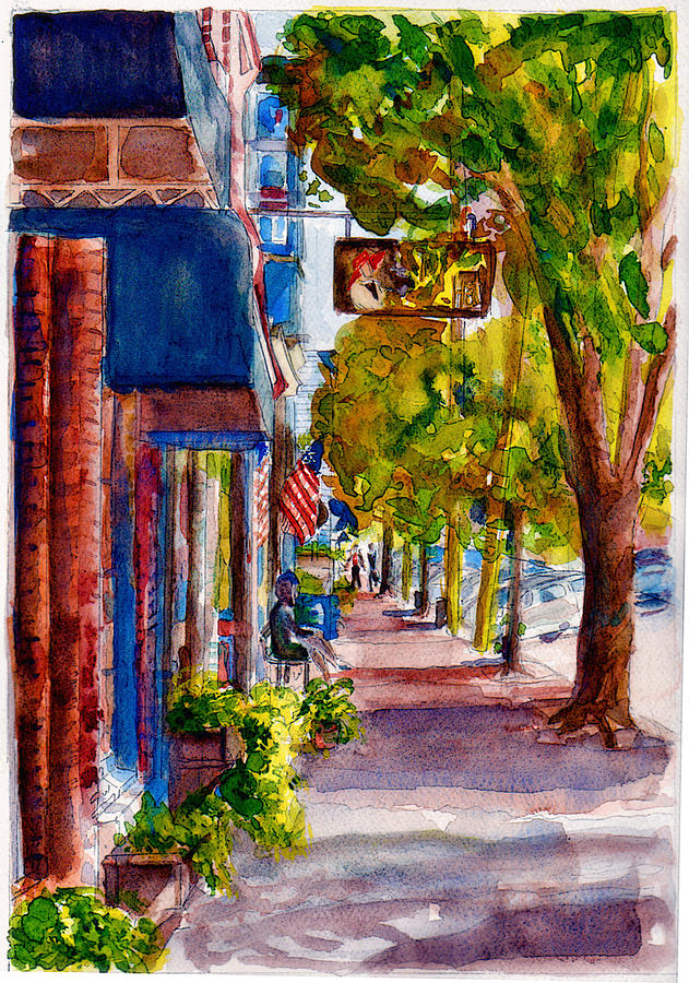 Tree Painting - Irvington Memorial Day On Main Street by Nancy Wilt