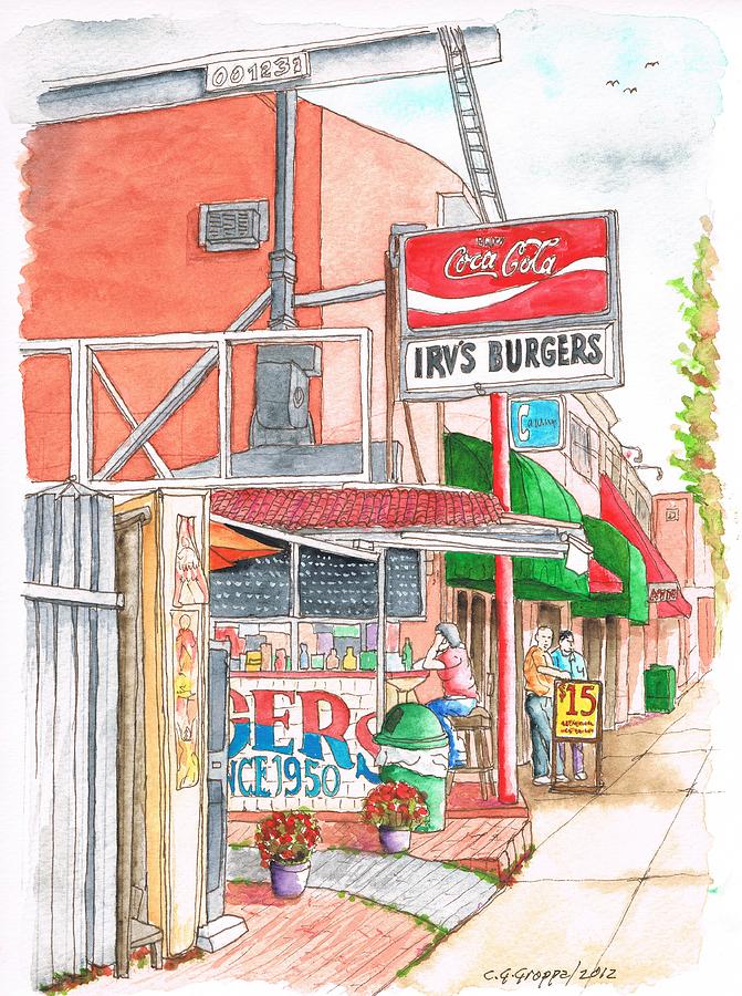 Irvs Burgers in West Hollywood, California Painting by Carlos G Groppa