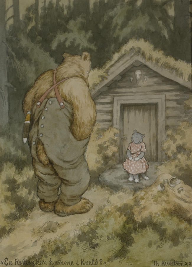 Is the fox widow home Painting by Theodor Kittelsen