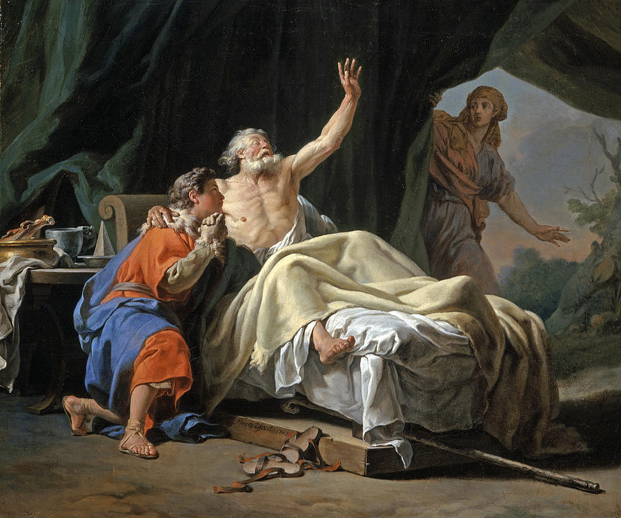 Isaac Blessing Jacob Painting by Nicolas-Guy Brenet