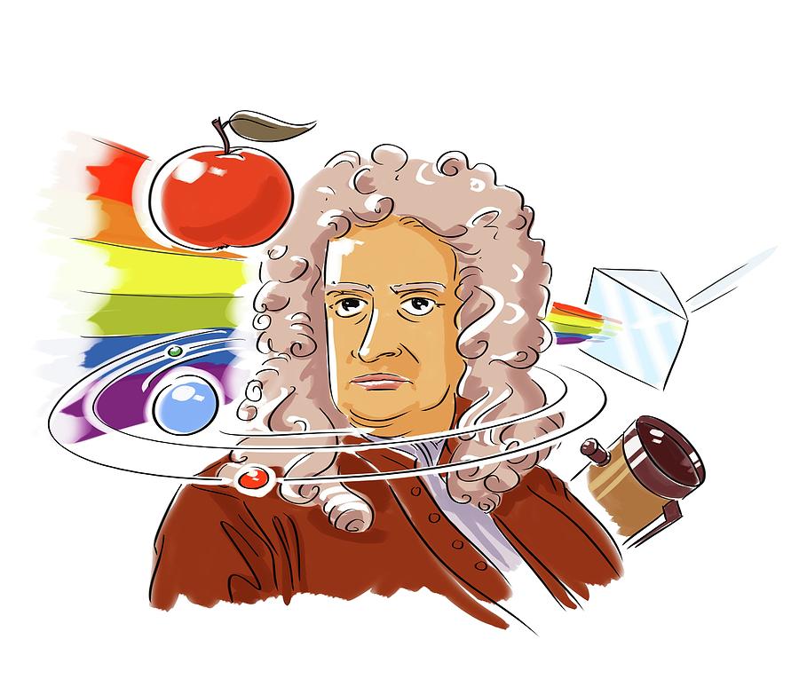 Isaac Newton Cartoon Drawing