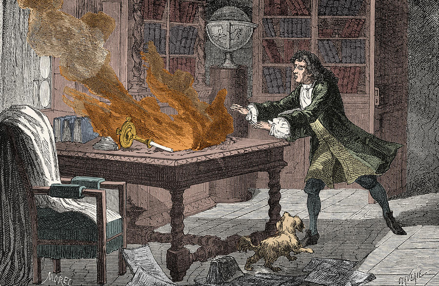 Isaac Newtons Lab Fire, 18th Century Photograph by Science Source