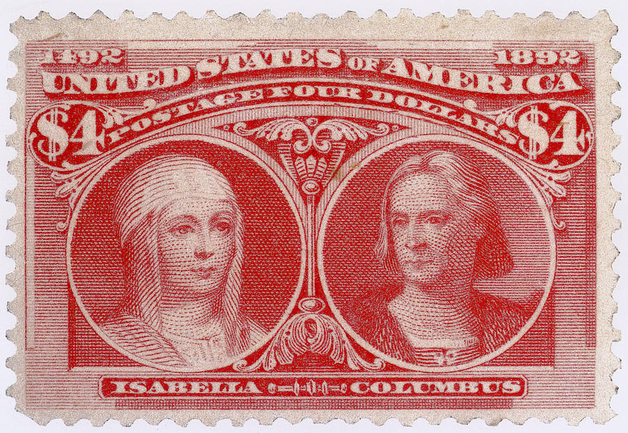 Isabella And Columbus, U.s. Postage Photograph by Science Source