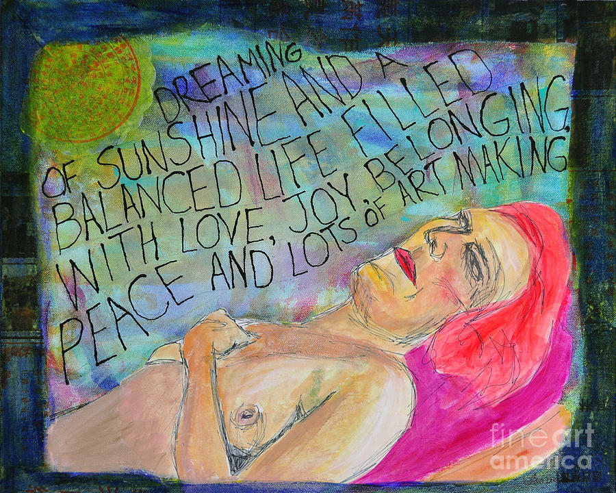 Nude Mixed Media - Isabelle Dreaming by Traci Bunkers