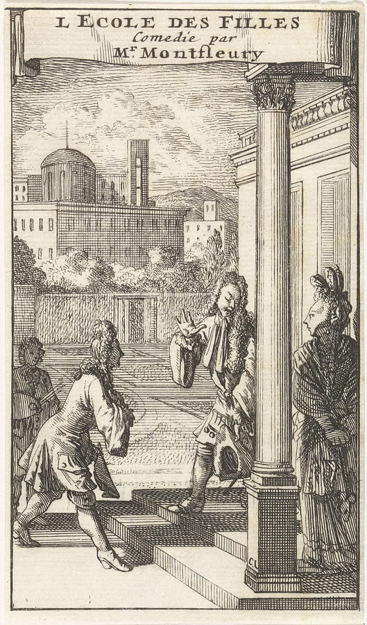 Steps Drawing - Isabelle Is Greeted On The Sidewalk In Front Of Her House by Caspar Luyken And Adriaan Braakman