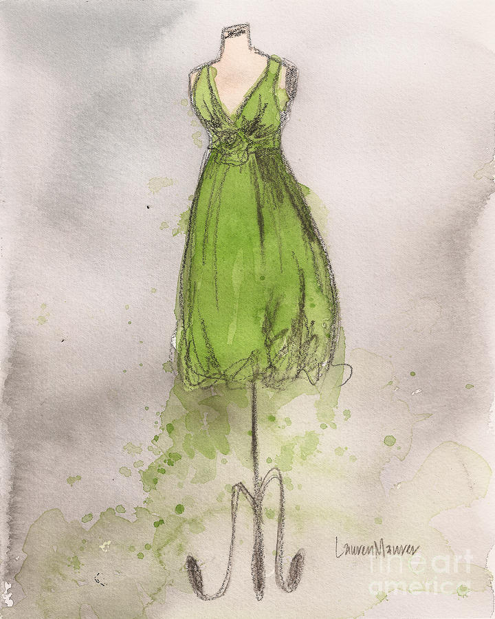 Isabelle Vintage Dress Painting by Lauren Maurer